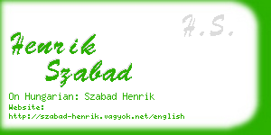 henrik szabad business card